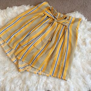 Stripe yellow shorts by nasty gal size medium